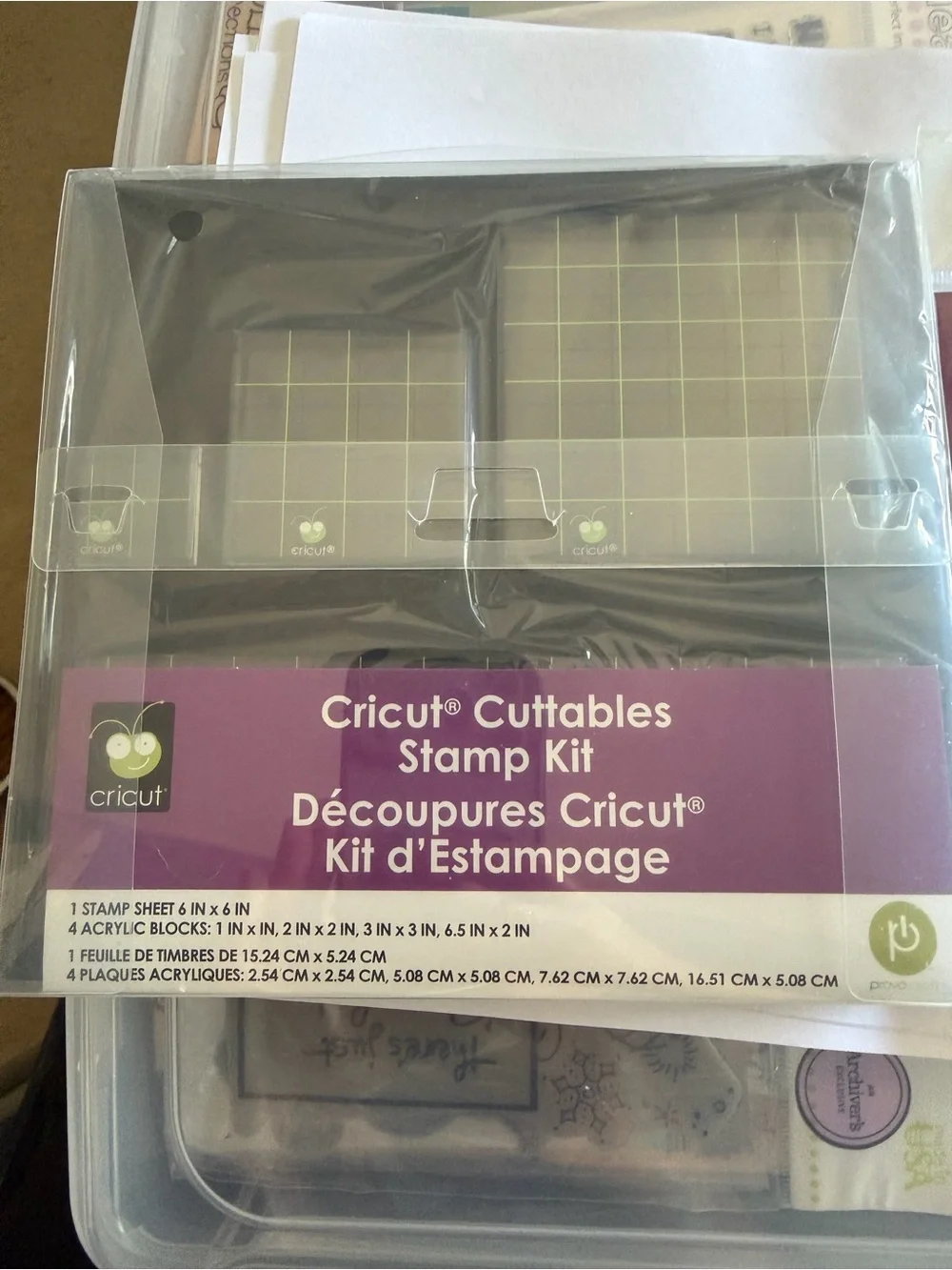 Cricut Cuttables Stamp Kit  Acrylic Blocks & Stamp Sheets with Storage Pouch